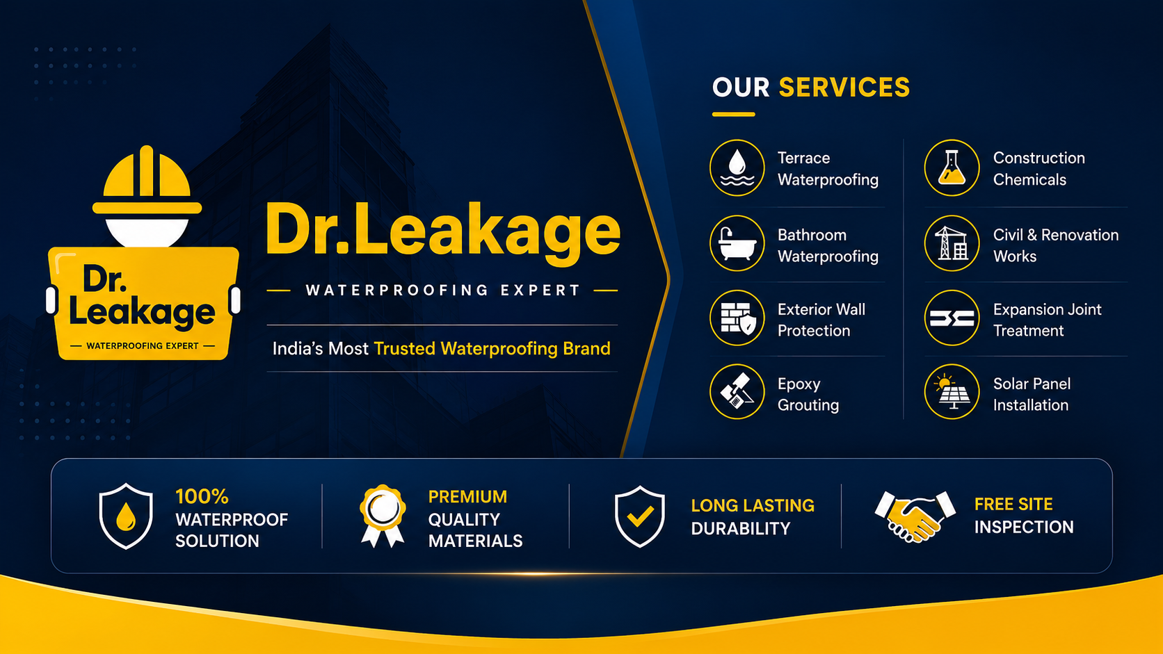 Authorized franchise partner of Dr Leakage waterproofing services and free site inspection
